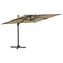 Vidaxl Led Cantilever Umbrella Taupe 400x300 Cm