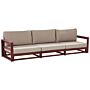 Garden Sofa Mahogany Brown And Taupe Acacia Wood Outdoor 3 Seater With Cushions