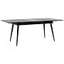 Dining Table Black Mdf Metal Legs Extending 160/200 X 90 Cm For 6 People