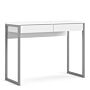 Function Plus Desk 2 Drawers In White High Gloss