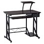 Homcom Computer Desk With Display Stand, Executive Wooden Pc Tray Table Home Office Storage Workstation