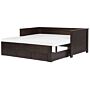 Bed Frame With Storage Dark Brown Rubberwood Eu Single To Super King Size 6ft Guest Bed