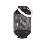 Lantern Black Metal Openwork Base Rope Handle Single Candle