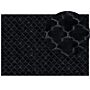 Faux Rabbit Fur Rug Black Artificial Polyester Fur 160 X 230 Cm Soft Shaggy High Pile Trellis Pattern Rug