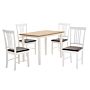 Massa White Medium Dining Set With 4 Chairs Oak & White