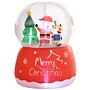 Outsunny 5.5ft Christmas Inflatable Crystal Ball With Santa Claus, Reindeer And Xmas Tree, Inflatable Christmas Decoration, Christmas Blow Up Crystal Ball With Led Lights For Indoor, Outdoor