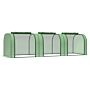 Outsunny Pe Tunnel Greenhouse Green Grow House Steel Frame For Garden Backyard With Zipper Doors 295x100x80 Cm Green