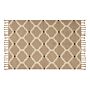 Area Rug Beige Jute Cotton 160 X 230 Cm Braided Handmade With Tassels Natural Boho Style Textile