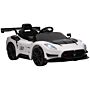 Aiyaplay Maserati Gt2 Licensed 12v Kids Electric Ride On Car With 4 Suspension, Remote Control Music Horn Lights - White