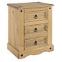 Corona 3 Drawer Bedside Cabinet