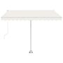 Vidaxl Freestanding Manual Retractable Awning 300x250 Cm Cream