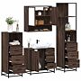 Vidaxl 4 Piece Bathroom Furniture Set Brown Oak Engineered Wood