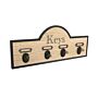 Wooden Board With 4 Key Design Hooks