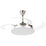 Ceiling Fan With Light Ventilator Silver Synthetic Material Metal 4 Blades Remote Control