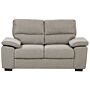 Fabric Sofa Light Brown 2 Seater Upholstered Couch