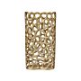 Decorative Table Vase Gold Metal Narrow Shape Openwork Design