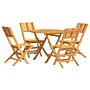 Vidaxl 5 Piece Garden Dining Set Solid Wood Teak