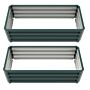 Outsunny Steel Raised Beds, Outdoor Planter Box, Set Of 2, For Flowers, Herbs And Vegetables, Green