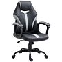 Vinsetto Racing Gaming Chair, Home Office Computer Desk Chair, Faux Leather Gamer Chair With Swivel Wheels, Black Grey