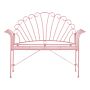 Outdoor Bench Pink Metal 2 Seater Flared Armrests Vintage Style Beliani