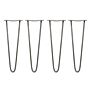 4 X 16" Hairpin Legs - 2 Prong - 10mm - Raw Steel