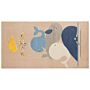 Area Rug Begie Whales Print 80 X 150 Cm Low Pile Runner For Children Playroom