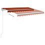 Vidaxl Manual Retractable Awning With Posts 3x2.5 M Orange And Brown