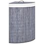 Vidaxl Bamboo Corner Laundry Basket Grey 60 L