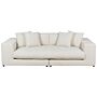 Sofa Fabric Polyester White 240 Cm X 120 Cm X 61 Cm Couch 3 Seater Cushioned Back Track Armrests Living Room Modern Comfortable Cosy