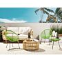 Set Of 2 Garden Chairs Green Pe Rattan Papasan