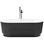 Freestanding Bath Black Sanitary Acrylic Oval Single 170 X 80 Cm