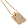 Leicester City Fc Gold Plated Dog Tag & Chain