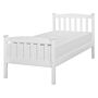 Single Bed Frame White Pine Wood 90 X 200 Cm Slatted