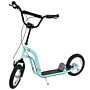 Homcom Teen Kids Stunt Scooter W/ Adjustable Handlebar, 12 Inch Rubber Tyres, Dual Brakes, Blue