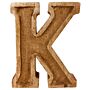 Hand Carved Wooden Embossed Letter K