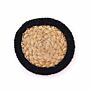 Natural Coaster - Jute & Cotton 10cm (set Of 4) - Black Boarder