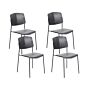 Set Of 2 Dining Chairs Black Plastic