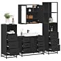 Vidaxl 4 Piece Bathroom Furniture Set Black Engineered Wood