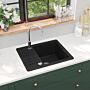 Vidaxl Granite Kitchen Sink Single Basin Black