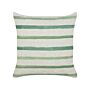 Decorative Cushion Green And Beige Striped Pattern 45 X 45 Cm