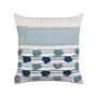 Decorative Cushion White And Blue Cotton 45 X 45 Cm With Tassels