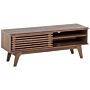 Tv Stand Dark Wood Storage Shelf Sideboard Cable Management