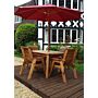 Four Seater Rect Table Set - Burgundy