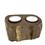 Petrified Wood Tealight Holder - Double