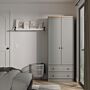 Norfolk Double 2 Drawer Wardrobe In Dusk Grey & Bardolino Oak