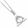 Harry Potter Sterling Silver Crystal Necklace Deathly Hallows