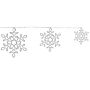 Outdoor Led Hanging Decoration Silver Metal Set Of 3 Snowflakes Seasonal Home Wall Décor With Lights