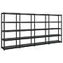 Vidaxl Storage Shelf 5-tier Black 340x40x185 Cm Plastic