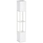 Homcom Modern Shelf Floor Lamp With Dual Ambient Light, Standing Lamp Living Room, 156cm, White