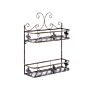 Bathroom Wall Shelf Black Metal 52 X 42 Cm Distressed Effect Floating Single Shelf Vintage Style Beliani